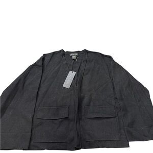 Rachel Zoe Black Open Front Cardigan Sweater with Pockets – Size M (NWT)